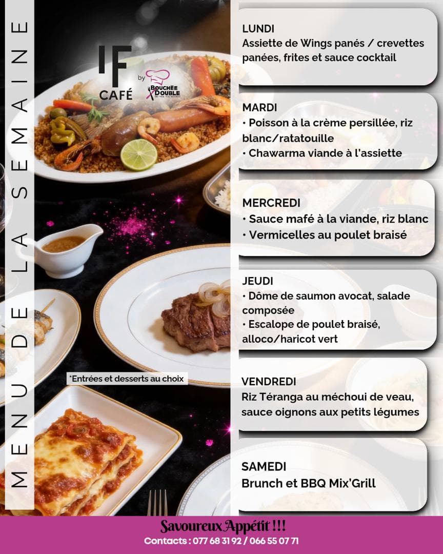 Affiche officielle menu IF Café — 20 - 24 avr. 2026